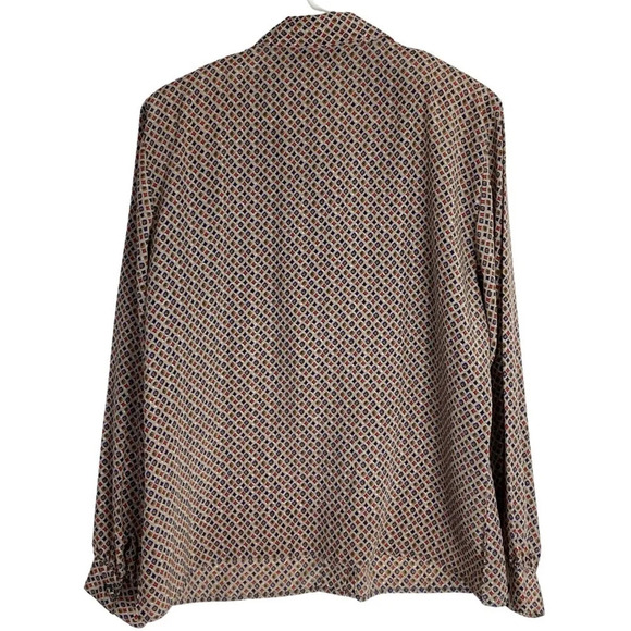 Vintage 80s 90s Button Down Shirt Blouse Womens Plus Size 1X 1XL Long Sleeve - Picture 2 of 13